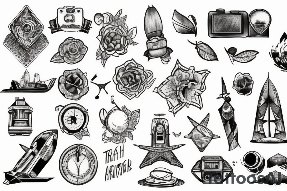 Travel and trek tattoo idea