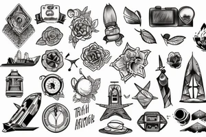 Travel and trek tattoo idea