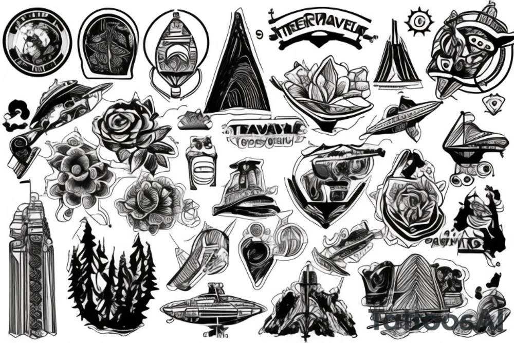 Travel and trek tattoo idea