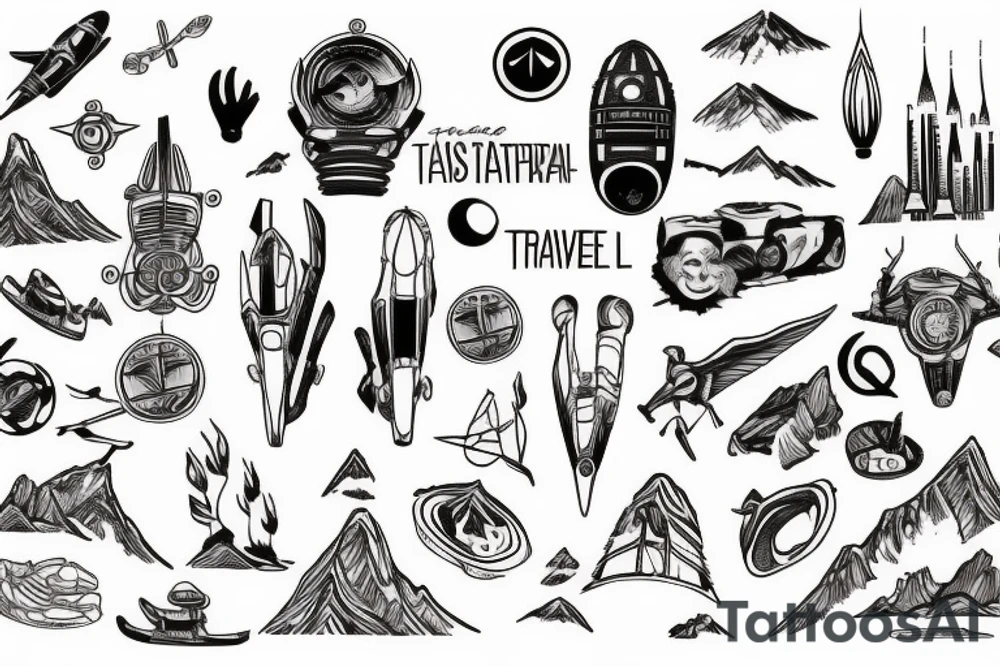 Trek and travel tattoo idea