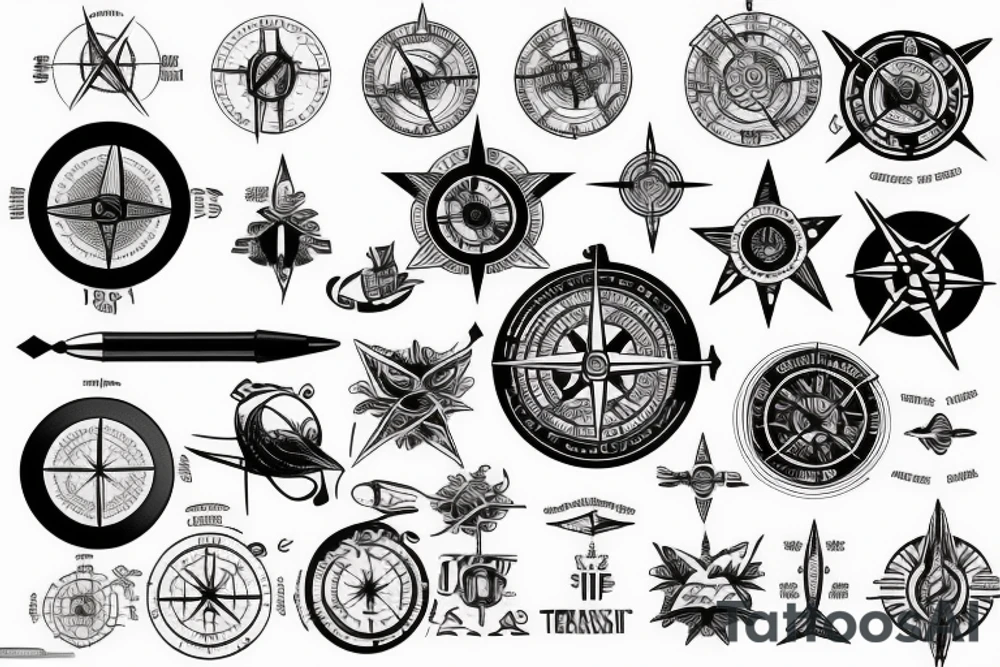 Trek and compass tattoo idea