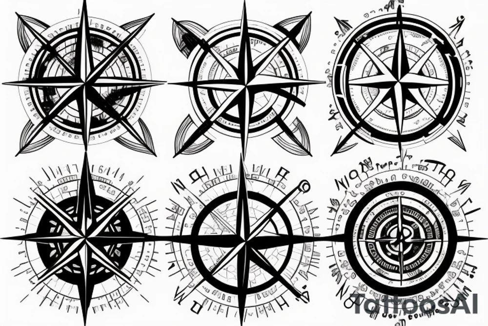 Trek and compass tattoo idea