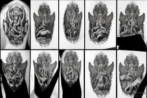Saint Michael the ark angel in the form of a lion tattoo idea