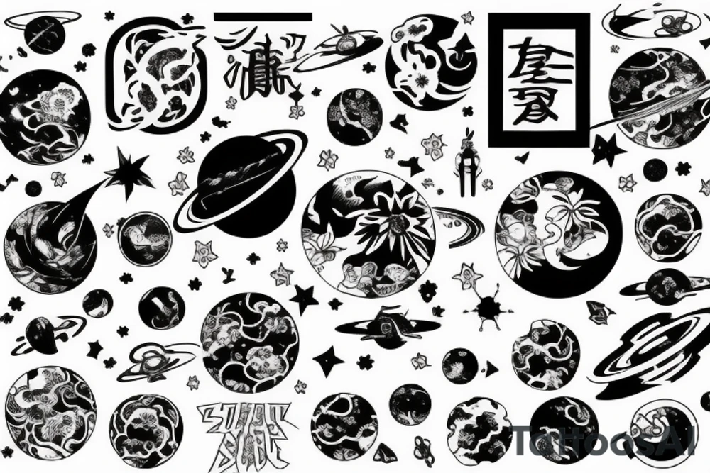 Space, back, japanese tattoo idea