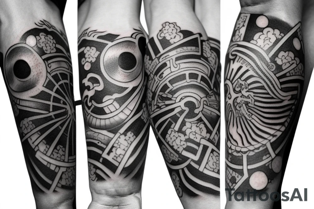 Space, sleeve, japanese tattoo idea