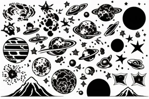 Space, sleeve, japanese tattoo idea