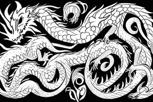 small dragon rolled in on itself tattoo idea