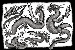 small dragon rolled in on itself tattoo idea