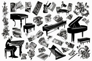 Person playing piano tattoo idea