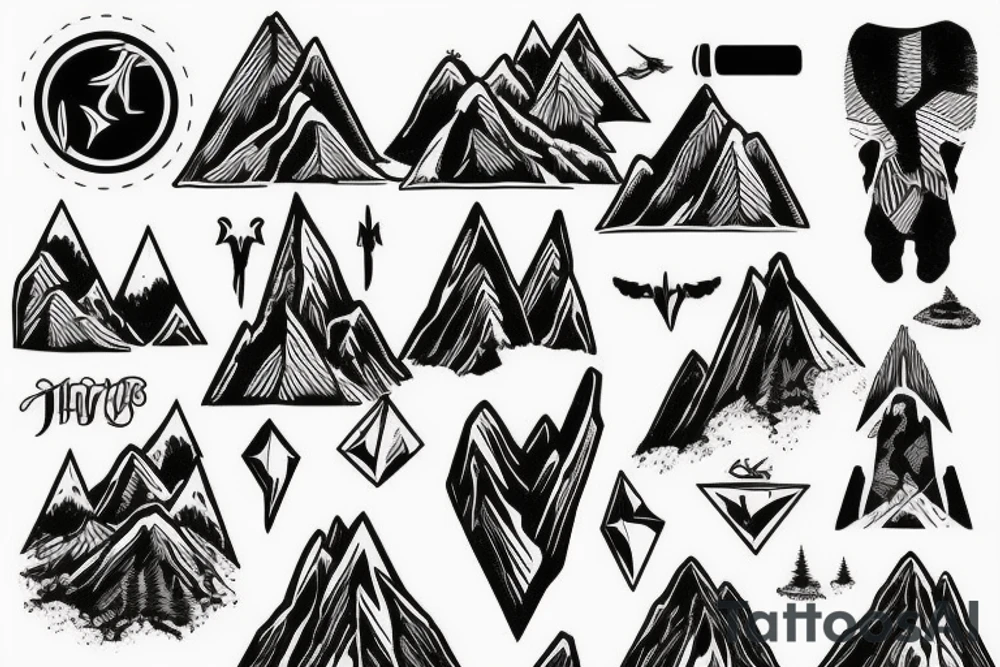 Mountain with climbing tattoo idea