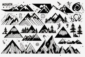 Mountain with climbing tattoo idea
