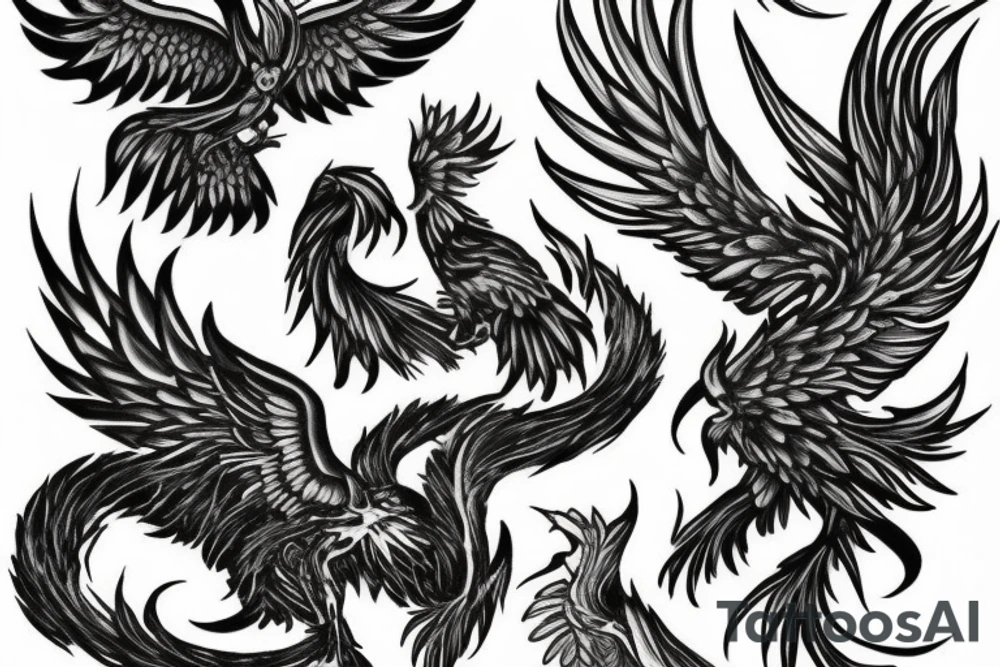 A Phoenix rising ash tattoo idea