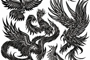 A Phoenix rising ash tattoo idea