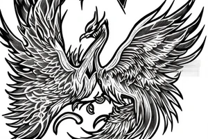 A Phoenix rising from ash tattoo idea