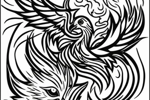 A Phoenix rising from ash tattoo idea