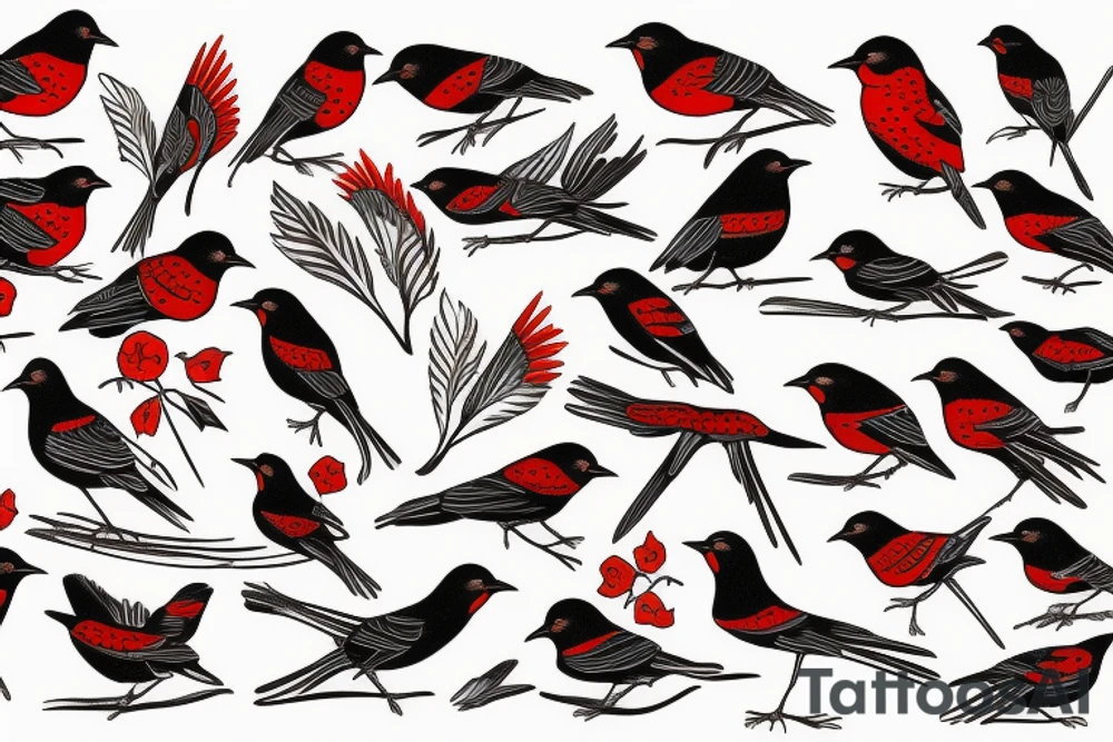 red winged blackbird tattoo idea