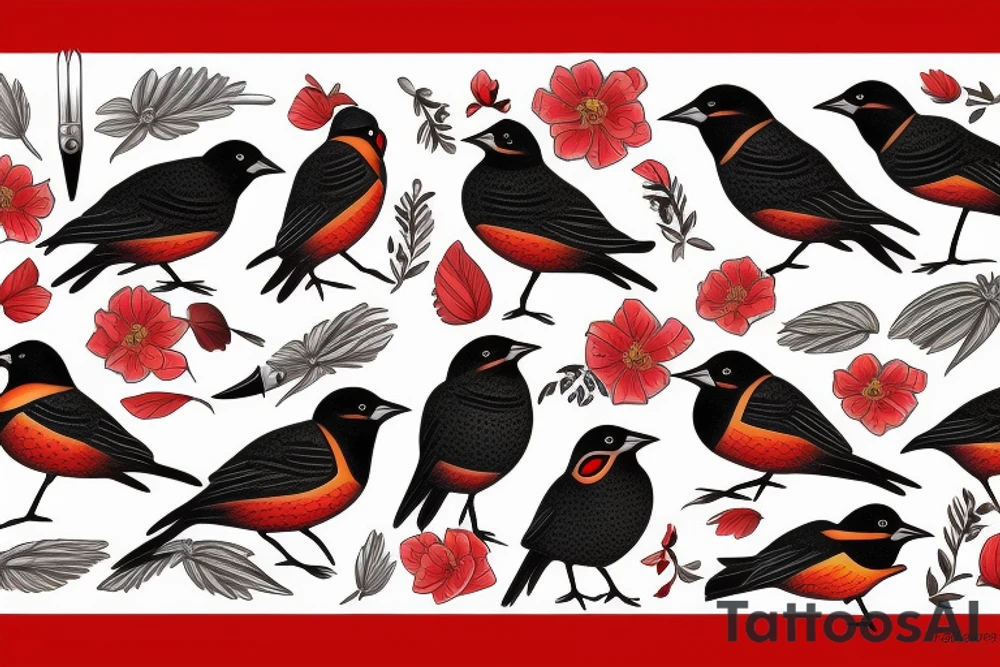 red winged blackbird tattoo idea