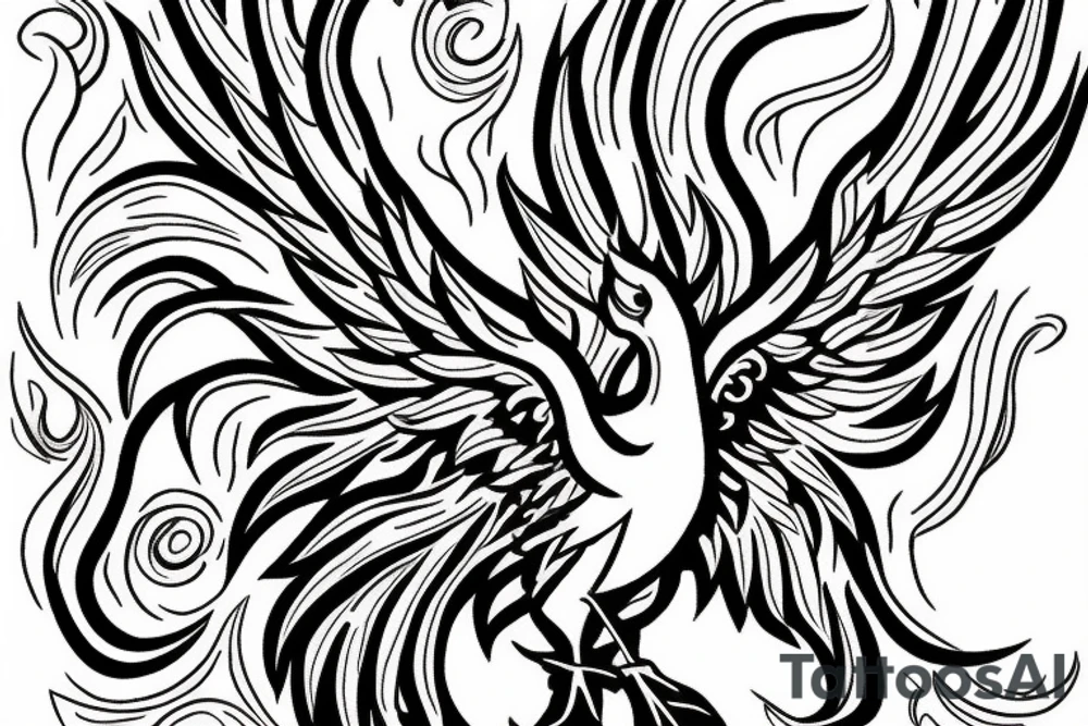 A Phoenix rising from ash tattoo idea