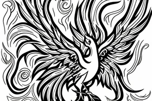 A Phoenix rising from ash tattoo idea