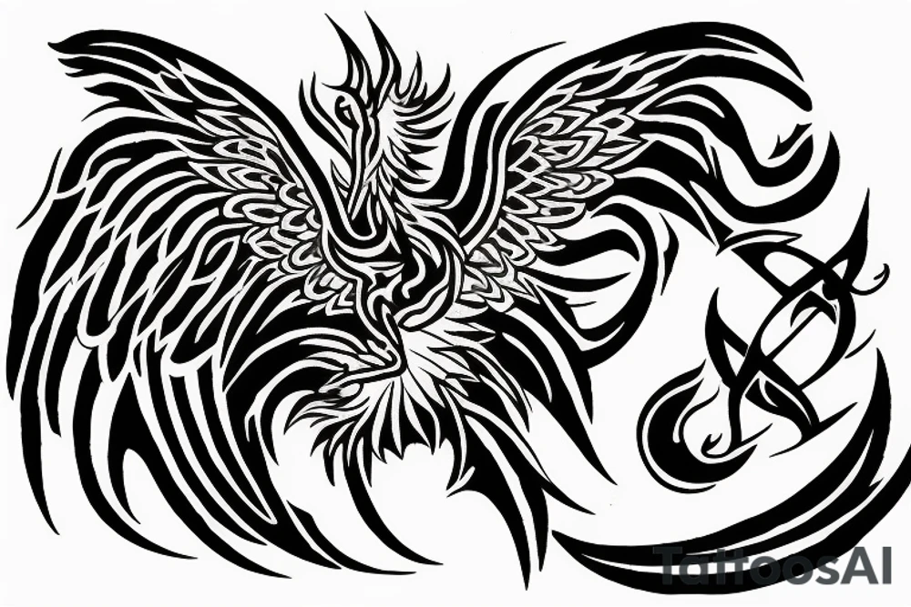 A Phoenix rising from ash tattoo idea