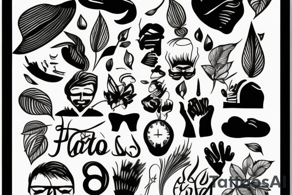 man sitting in grass tattoo idea