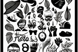 man sitting in grass tattoo idea