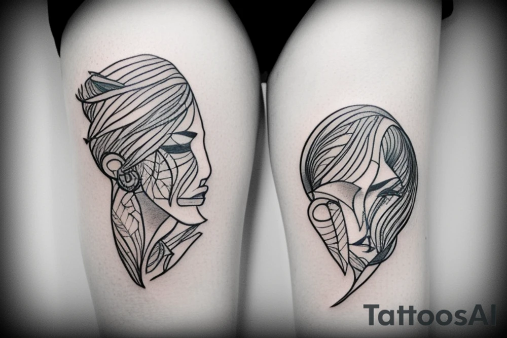 man sitting in grass tattoo idea