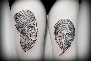 man sitting in grass tattoo idea