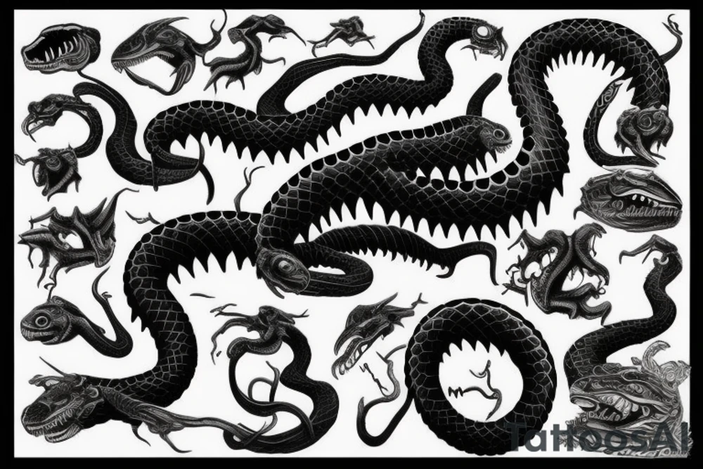 Giant snake, sharp teeth, full arm tattoo, big scales tattoo idea Giant snake, sharp teeth, full arm tattoo, big scales tattoo idea