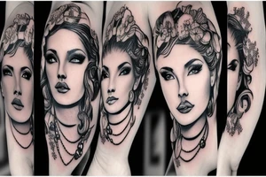 Sexy goddess portrait tattoo idea