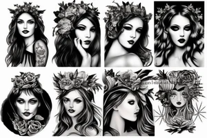 Sexy goddess portrait tattoo idea