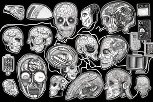 Computer circuits through brain tattoo idea