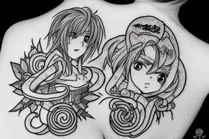 Name with anime tattoo idea
