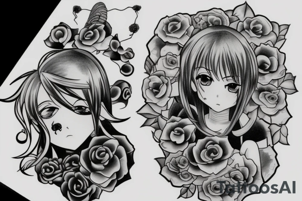 Name with anime tattoo idea