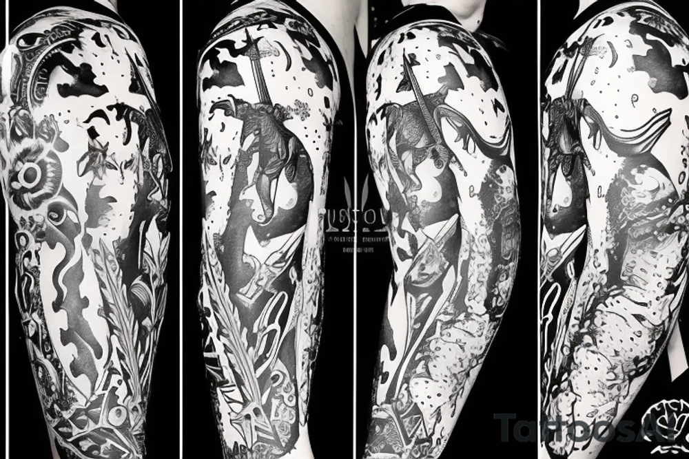 sagittarius at fight tattoo idea