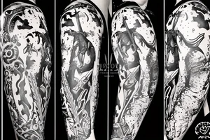 sagittarius at fight tattoo idea