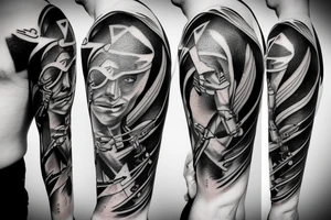 sagittarius at war tattoo idea