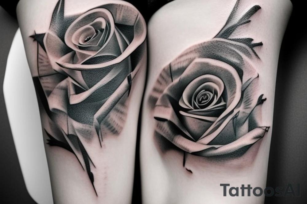 girl, rose, book, skull tattoo idea