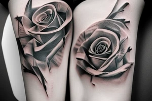 girl, rose, book, skull tattoo idea