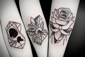 4 Friends small tattoo traveling tattoo idea