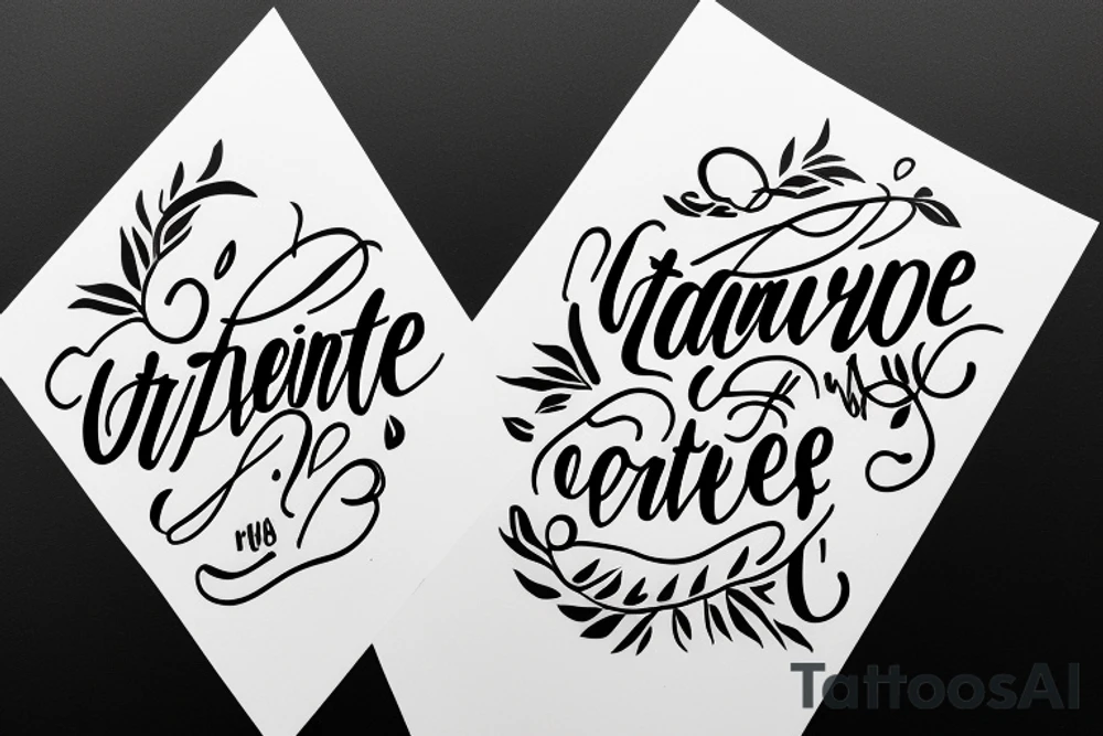 Typewriter lettering that symbolises patience, consistency, hardwork tattoo idea