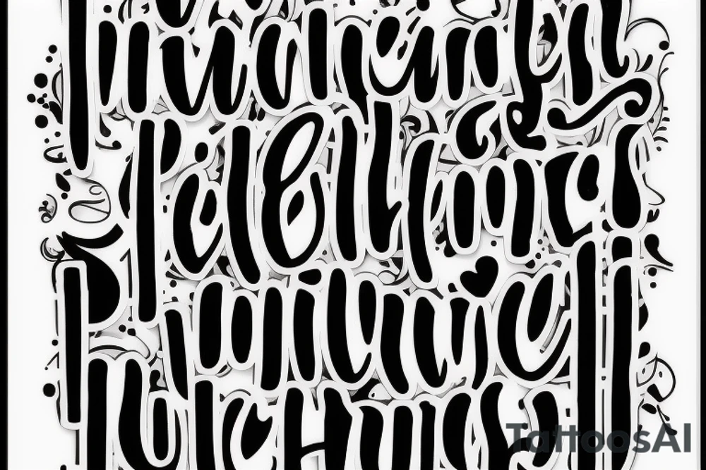 Typewriter lettering that symbolises patience, consistency, hardwork tattoo idea
