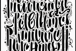 Typewriter lettering that symbolises patience, consistency, hardwork tattoo idea