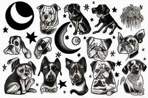 dog at the moon tattoo idea