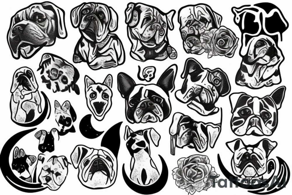 dog at the moon tattoo idea
