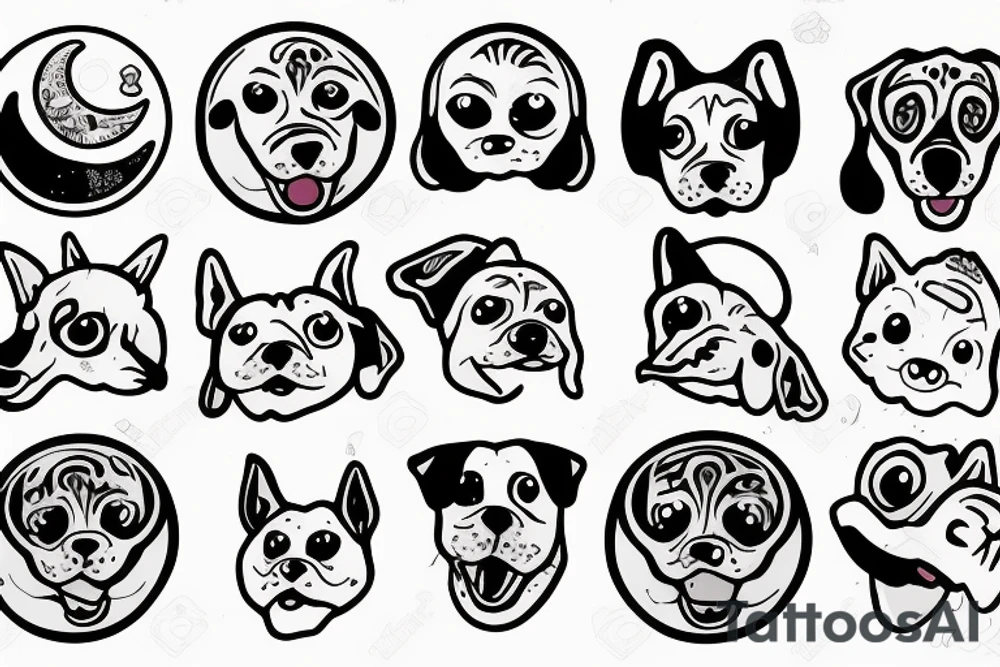 dog at the moon tattoo idea