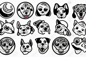 dog at the moon tattoo idea