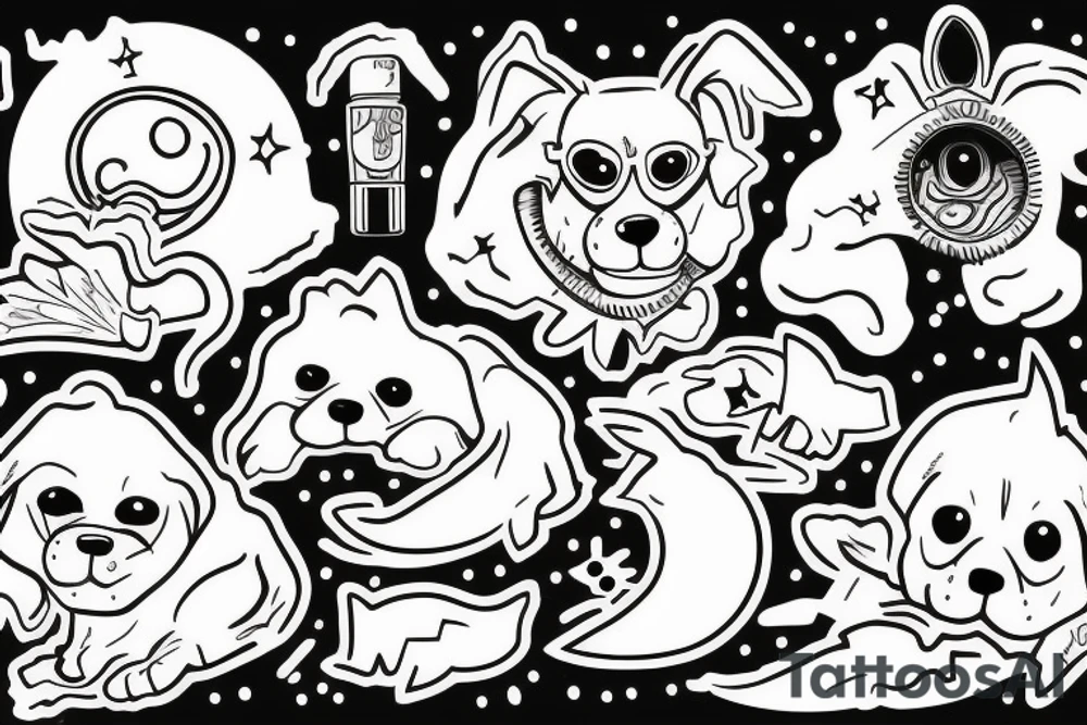 dog at the moon tattoo idea
