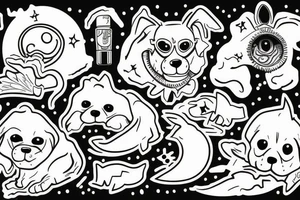 dog at the moon tattoo idea