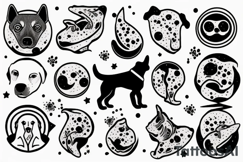 dog at the moon tattoo idea